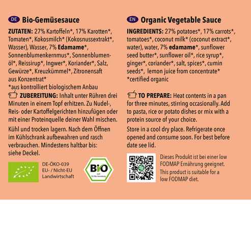 Salsa de Verduras Bio Korma Curry (300g)