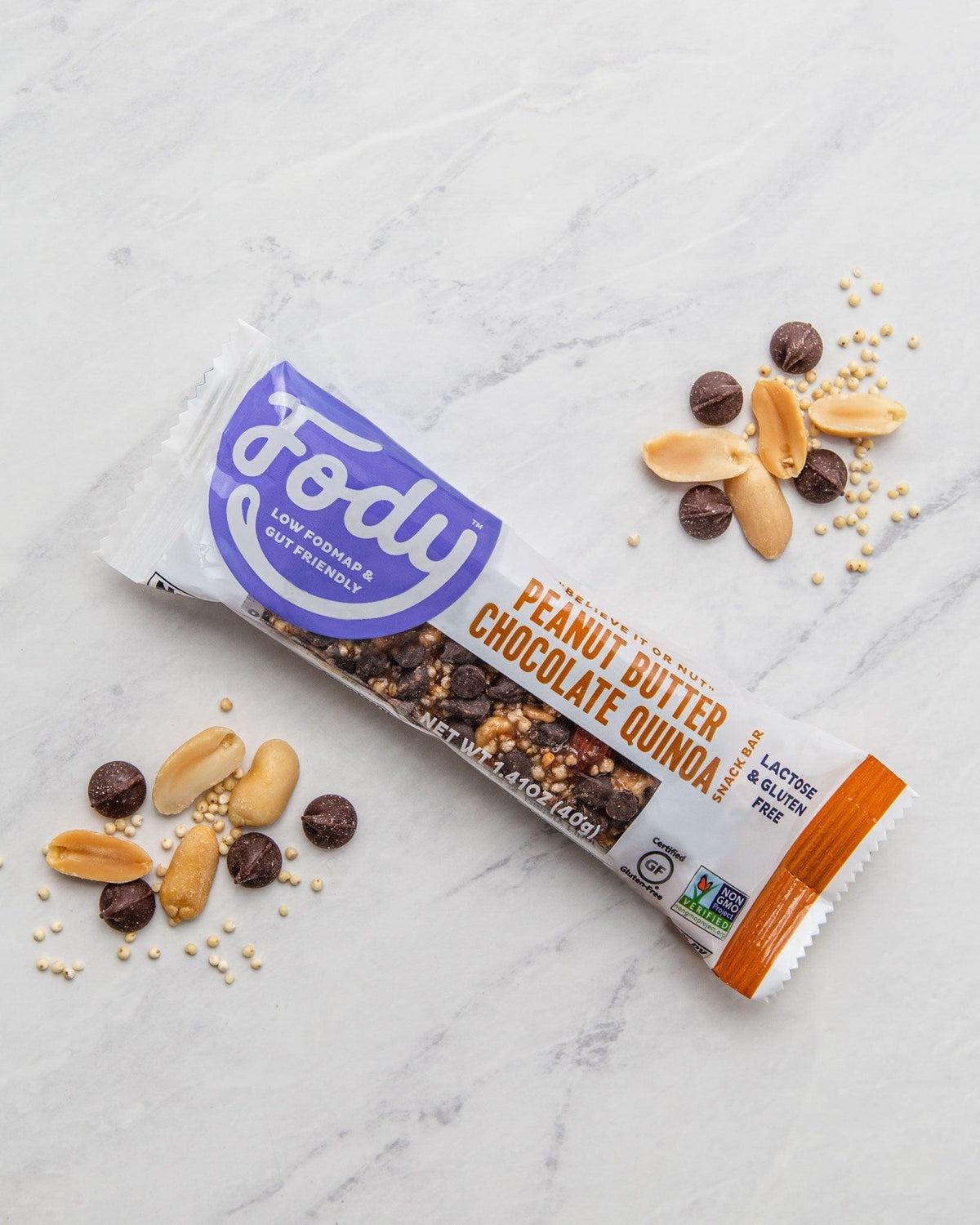 Fody Peanut Butter Chocolate Quinoa Riegel, 40 g, weitere Ansicht
