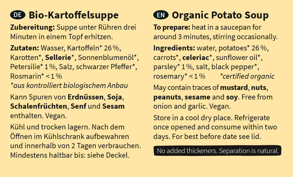 Soupe de pommes de terre (490g)