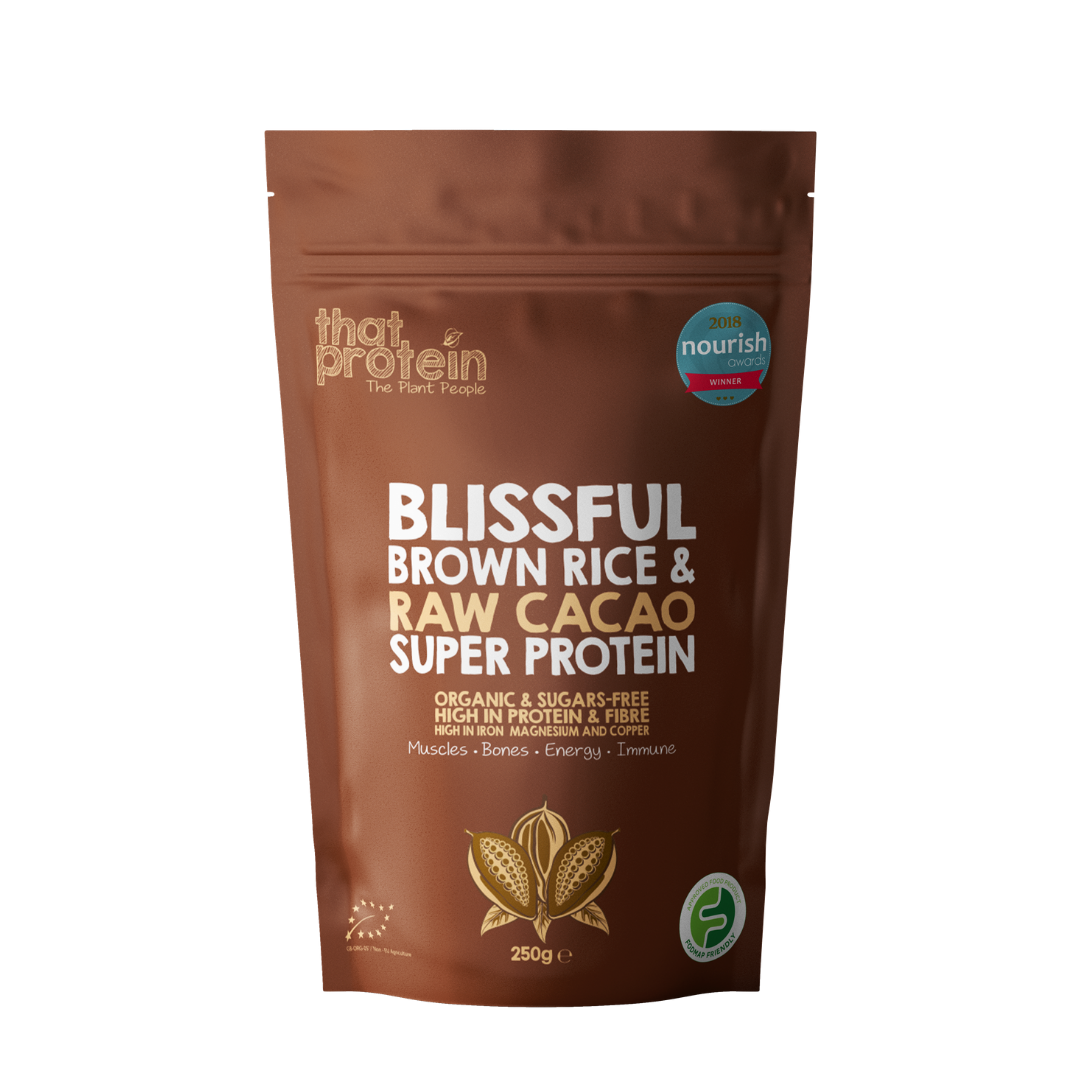 Superproteína orgánica de cacao crudo Blissful (250 g)