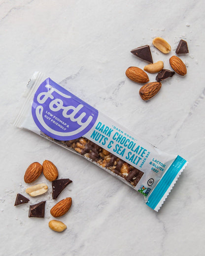 Dark Chocolate Nuts & Sea Salt Riegel (40g) - FODCORNER - (low FODMAP bei Reizdarm)