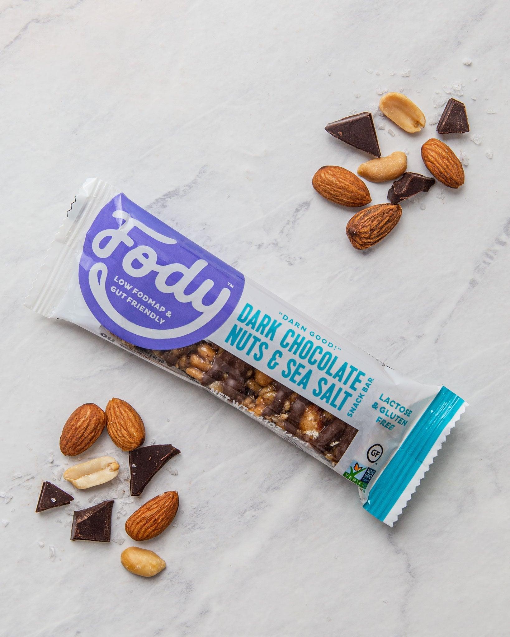 Dark Chocolate Nuts & Sea Salt Riegel (40g) - FODCORNER - (low FODMAP bei Reizdarm)