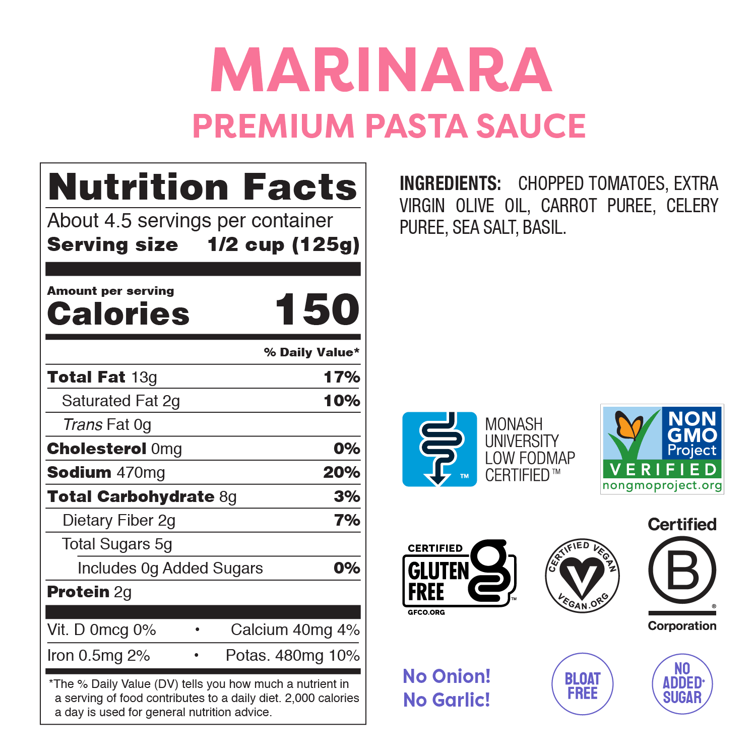 Marinara Sauce (550g) - FODCORNER - (low FODMAP bei Reizdarm)