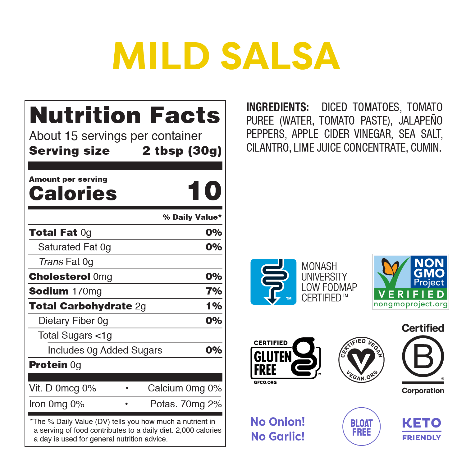 Mild Salsa (453g) - FODCORNER - (low FODMAP bei Reizdarm)