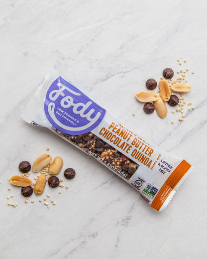 Peanut Butter Chocolate Quinoa Riegel (40g) - FODCORNER - (low FODMAP bei Reizdarm)