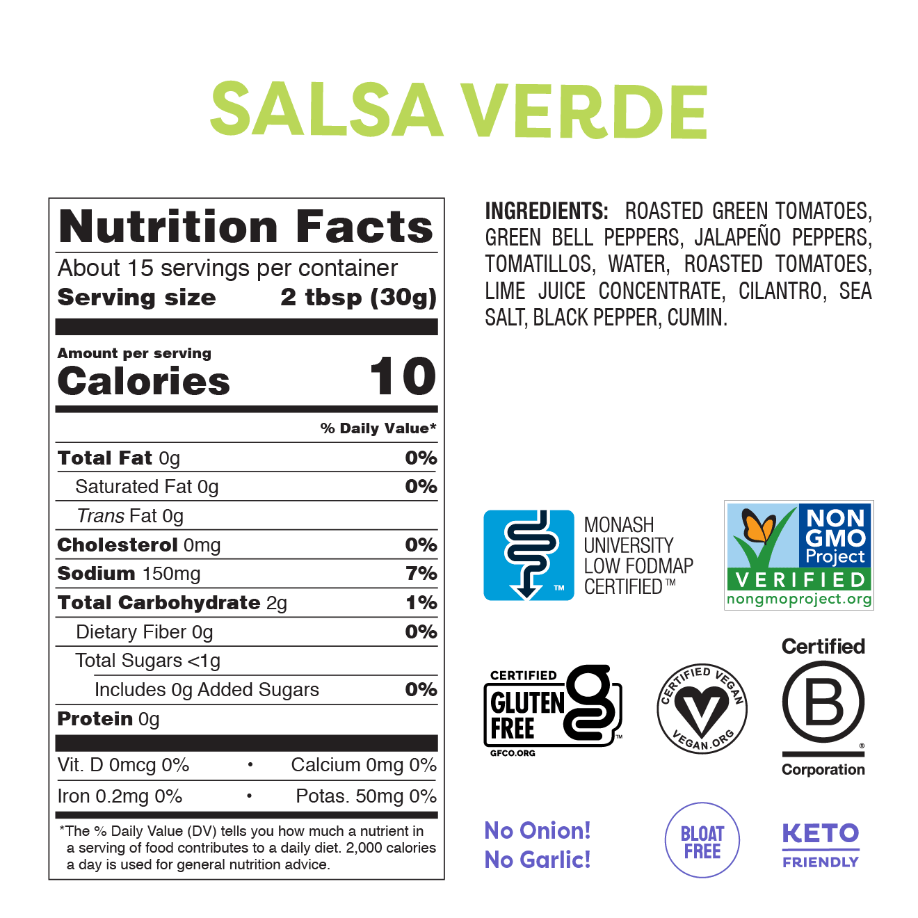 Salsa Verde (453g) - FODCORNER - (low FODMAP bei Reizdarm)