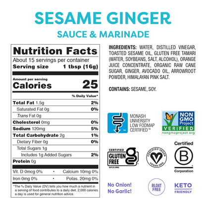 Sesam & Ingwer Marinade (241g) - FODCORNER - (low FODMAP bei Reizdarm)