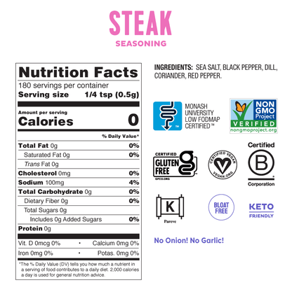 Steak Gewürz (90g) - FODCORNER - (low FODMAP bei Reizdarm)