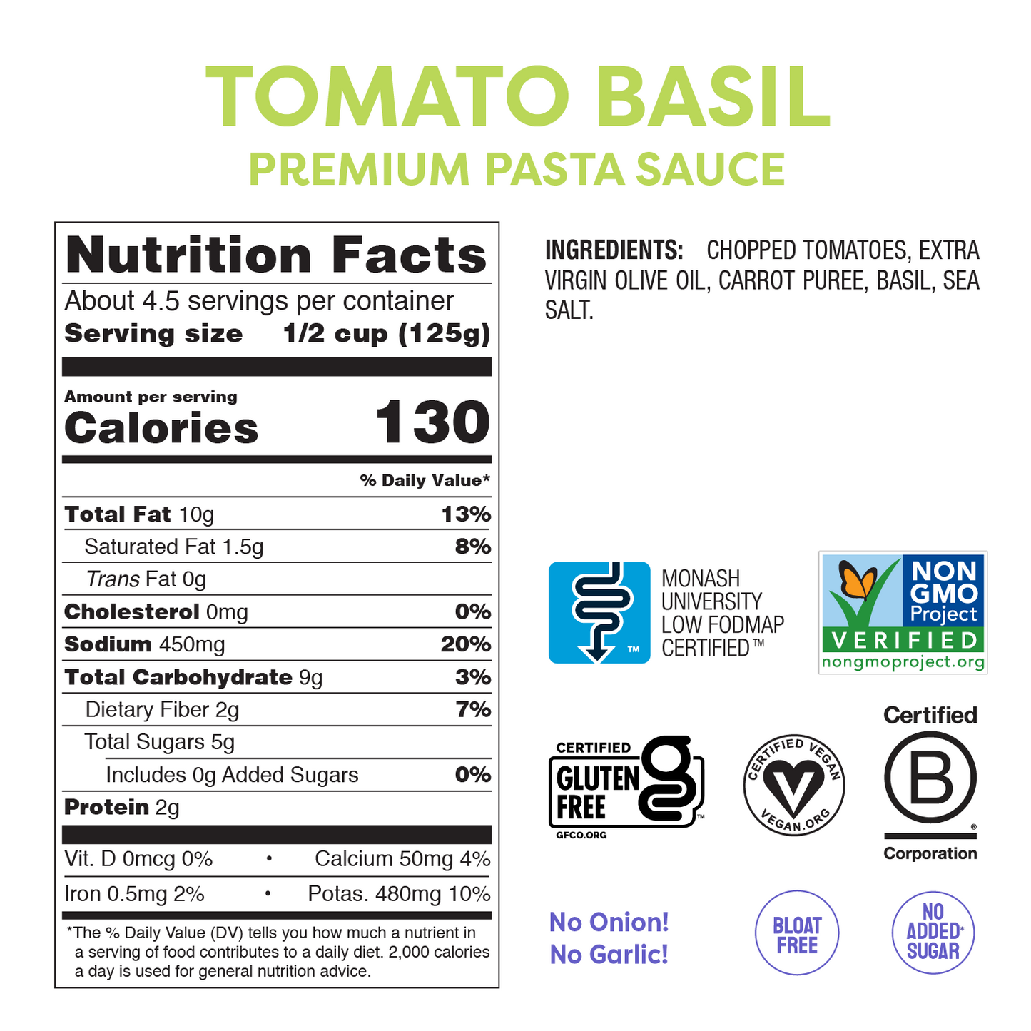 Sauce tomate & basilic (550g)