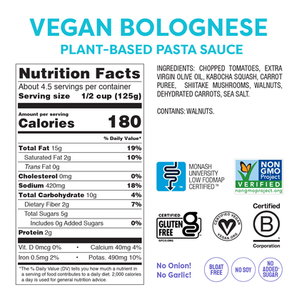 Vegane Bolognese (550g) - FODCORNER - (low FODMAP bei Reizdarm)